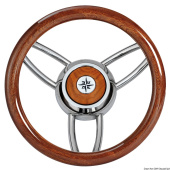 Osculati 45.169.05 - Blitz Steering Wheel with Polished Mahogany Outerring
