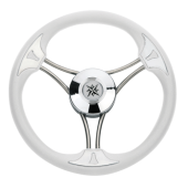 Allpa 3-Spoke Wheel 'Model 23' Stainless Steel With White Vinyl Rim, Ø350mm, Depth 60mm