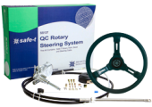 SeaStar SS13707/R - Safe-T QC Steering System With Cable 7' (2.13m) + Riviera Black Steering Wheel