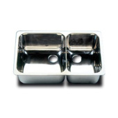 Plastimo 428306 - Stainless steel double sink 33x33x20 / 33x23x20