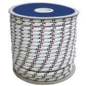 Lalizas 92039 - Cabo Ops Purpose Rope, 8mm, White/Blue Braid, 24 Strands, Double Braid, Polyester