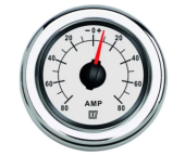 Vetus AMP080W - Ammeter, White, 12/24V (+/- 80A), Cut-out Size Ø 52 mm (incl. Shunt)