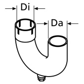 Webasto 1319380A - Exhaust Pipe With Drainage Connection. Di Ø 38 mm, Da Ø 38 mm. 