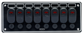 Allpa Aluminum Circuit Panel, 12v, 95x240mm, 8-Position & LED-Indicators, 15a Glass Fuses