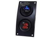 Talamex Switch Panel Curved Add On With Double USB & Digital Volt- + Ammeter
