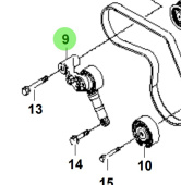 Bukh 25281-3A100 - Drive Belt Tensioner Assembly for S270J Engines