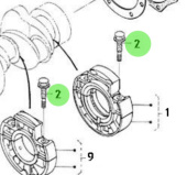 Nanni Diesel 970141533 - Bearing Case Bolt for Crankshaft-Bearings Assemblies
