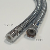 Barka 03.70.13832 - Chrome Brass Hose For Elbow Shower 3/8"F-15/1M 2mtr 380gr