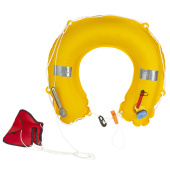 Plastimo 64887 - Inflatable horseshoe buoy, yellow canister, 150N