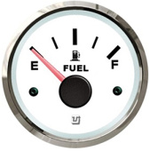Uflex 22458AK - Ultra White SS Fuel Level Gauge E -1/2- F - 0-190 Ohm