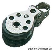 Viadana Mini Double Block for Rope up to 6 mm, 25 mm Sheaves