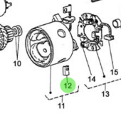 Nanni Diesel 970147316 - Starter Motor Brush for 2.40HE Engines