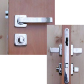 Plastimo 63629 - Anti-vibration mortise locks - Square. Set handle+thumbturn square
