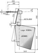 Radice Bronze Rudder Type 14/10S-0°, Transom Mount. Boat Length: 8-12m