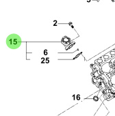 Bukh 25630-3A500 - Left-Hand Coolant Outlet Fitting Assembly for S270J Engines