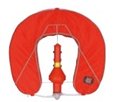 4WATER Orange Removable Horseshoe Buoy With Light And Stainless Steel Stand