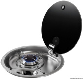 Osculati 50.801.00 - 1-Burner SS Hob With Tinted Glass Cover 340 mm