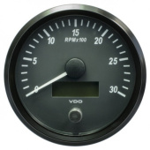 VDO A2C3832810032 - SingleViu Tachometer 3.000 RPM Black 100mm Amber Lighted w/ Red Pointer