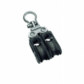 Barton N00230 - Double Swivel Block Size 0 20mm – Plain Bearing, 2x Ø20mm Sheaves, Max Rope 6mm