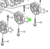 Nanni Diesel 970310432 - Main Bearing Case Assembly for 5.250TDI Engines