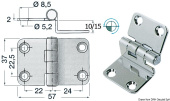 Osculati 38.441.56 - Overhang Hinge 57x37x15 mm