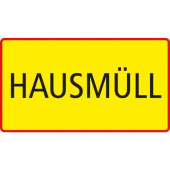 Marine Household Waste Identification Sticker "Hausmüll", German, Soft PVC, 180×100 mm
