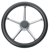 Allpa 5-Spoke Wheel 'Model 18' Stainless Steel Black Carbonlook Rim, Ø350mm, Depth 60mm