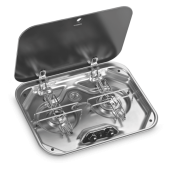 Dometic PI8022 Two-burner Gas Hob With Glass Lid, 480 X 370 mm