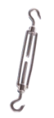 Plastimo 422027 - Stainless Steel Turnbuckles For Cable - 2 hooks, Eye Ø 9mm, 5 X 120mm
