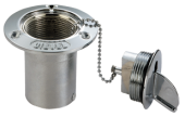 Allpa Chromed Brass Deck Entries 'Diesel', Hose Connection Ø50mm, Flange Ø89mm, Cut-Out Size Ø50mm