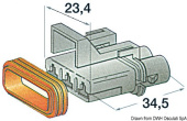 Osculati 14.235.50 - Plastic Watertight Connector Female 3 Poles (5pcs)