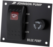 Johnson Pump 34-1224 - Bilge Pump Control Switch, 12V, 3-Positions, 76x55mm, Built-In Depth 40mm, With Internal Light