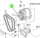Nanni Diesel 970312343 - Alternator Pulley for T4.155 and 4.380TDI Engines