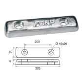 E. Polipodio ZX010B Zinc Anode for Hull & Transoms 325x80 mm, 4.0 kg