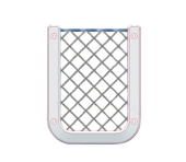 Allpa Plastic Storage Bin, White, With Black Elastic Net, Dim. 126x98mm