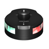 Lopolight 101-005W-FB-B - Navigation Light Tri-color With Windex Mounting+Light, Black With FB Base