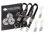 Rapid Marine PE25FFKIT-3-BK - Padeye Kit - Flush Fitting x 3, 3x25mm Tie Down Straps Black