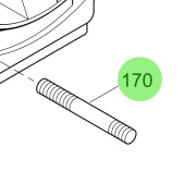 Steyr 9000705-0 - Stud DIN 835 M10x130 Class 8.8 for MO174V40 v1, MO164M40, MO144V38