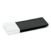 Foresti & Suardi 575.C.PN - Chrome Black Leather Door Handles