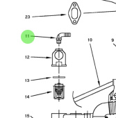 Bukh 008E3656 - Hose Nipple With Throttle for DV24RME, DV29RME and DV32 Engines