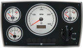 Vetus MPA34BW25 - Instrument Panel MPA34, 12V, 4 Instruments (0-5000 rpm), White Dial
