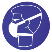 Marine Dust Mask Must Be Worn Safety Sticker, Respiratory Protection Symbol, Soft PVC