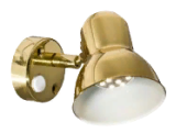 Plastimo 64639 - LED Classic Spotlight With Rocker Switch. Brass Colour. 8-30V 1.7W 140 Lumen