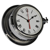 Schatz Clock Quartz Midi Brass Chrome Ø155 mm Roman Numerals