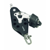 Barton N02631 - Fiddle Block Swivel with Becket and Cam Size 2 30/45mm – Plain Bearing, Ø30/45mm Sheaves, Max Rope 8mm