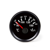 Hollex Oil Temperature Gauge Black 9-32V 150°