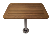 Table Teak 550x800x25mm Set With Pedestal (H=686mm) And Base