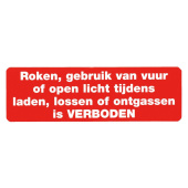 Marine No Smoking, Open Flames or Naked Lights Warning Sticker, Dutch, Soft PVC, 160×50 mm