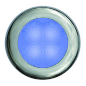 Hella Marine 2XT 980 502-221 - Slim Line Round Courtesy Lamps, Blue Light, Polished Stainless Steel Rim, 12V DC