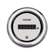 Vetus HOURCW - Hour Counter, White, 12/24V, Cut-out Size Ø 52 mm